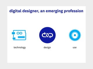 digital designer, an emerging profession
technology usedesign
 
