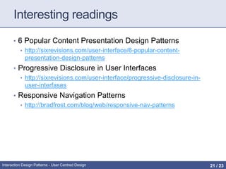 Interaction design patterns | PPTX