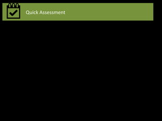 Quick Assessment
 