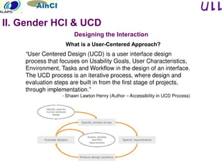 June 2011
Designing the Interaction
What is a User-Centered Approach?
II. Gender HCI & UCD
 