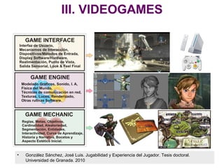 June 2011
III. VIDEOGAMES
• González Sánchez, José Luis. Jugabilidad y Experiencia del Jugador. Tesis doctoral.
Universidad de Granada. 2010
 