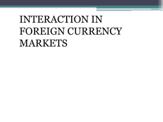 INTERACTION IN
FOREIGN CURRENCY
MARKETS
 