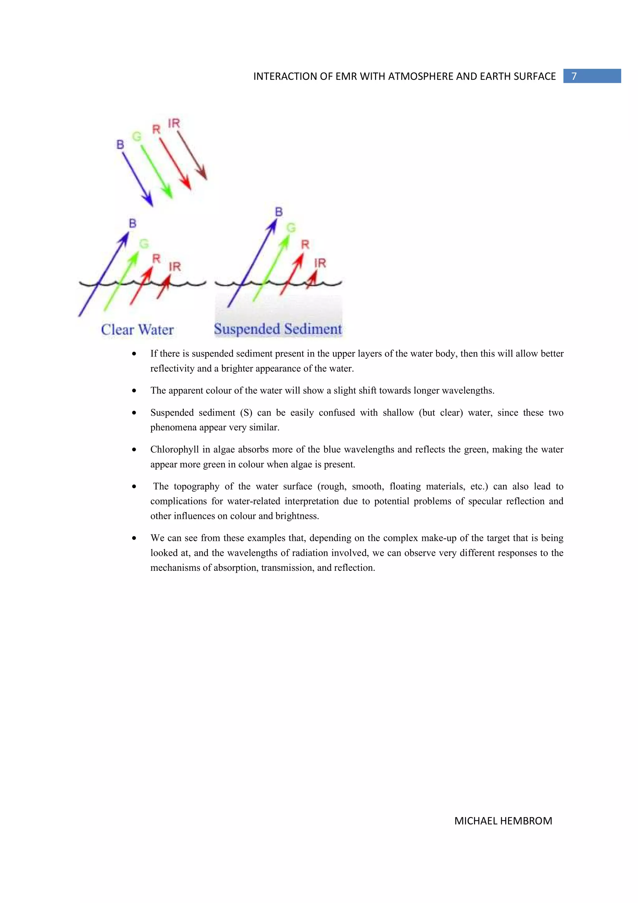 Interaction of EMR with atmosphere and earth surface | PDF