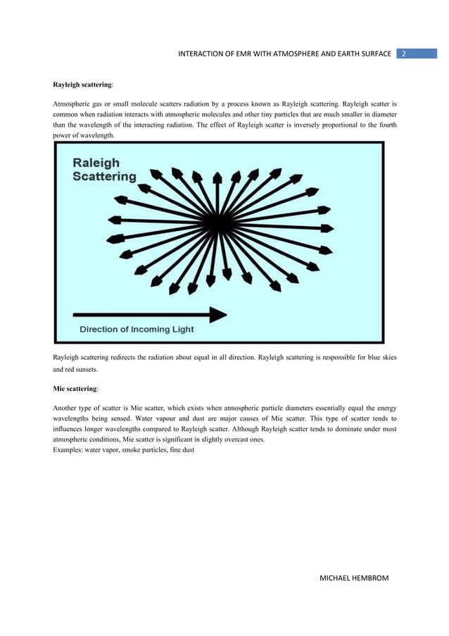 Interaction of EMR with atmosphere and earth surface | PDF