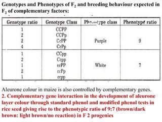 Interaction of genes complimentary, supplementary and epistasis | PPTX