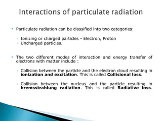 Interaction of radiation with Matter - Dr. Vandana | PPT