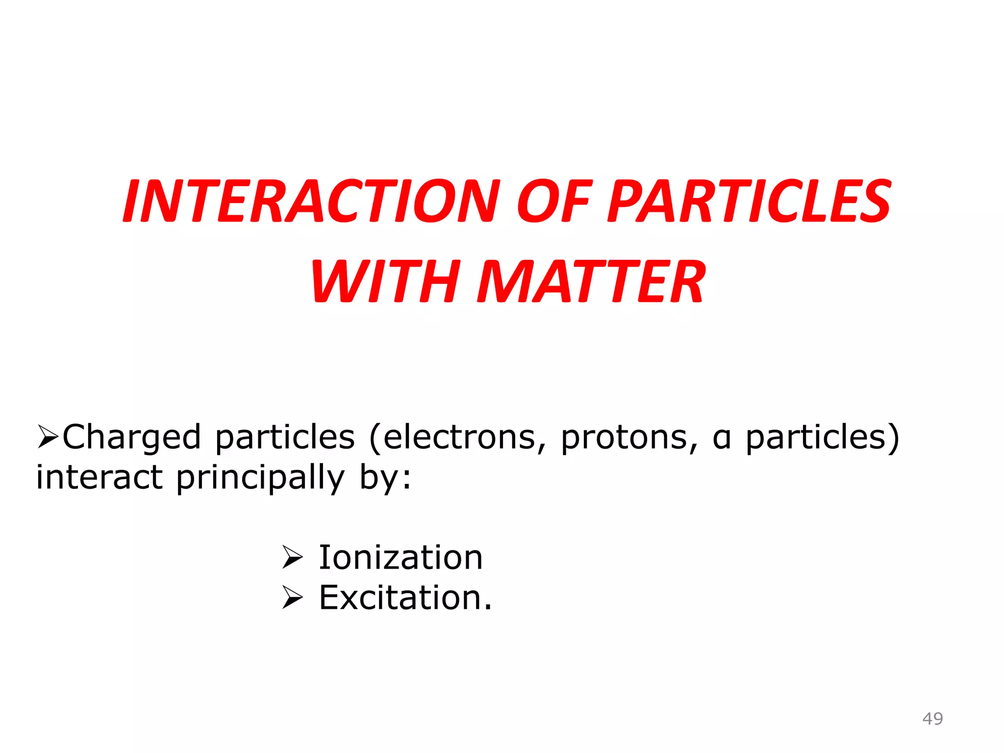 Interaction of radiation with matter | PPT