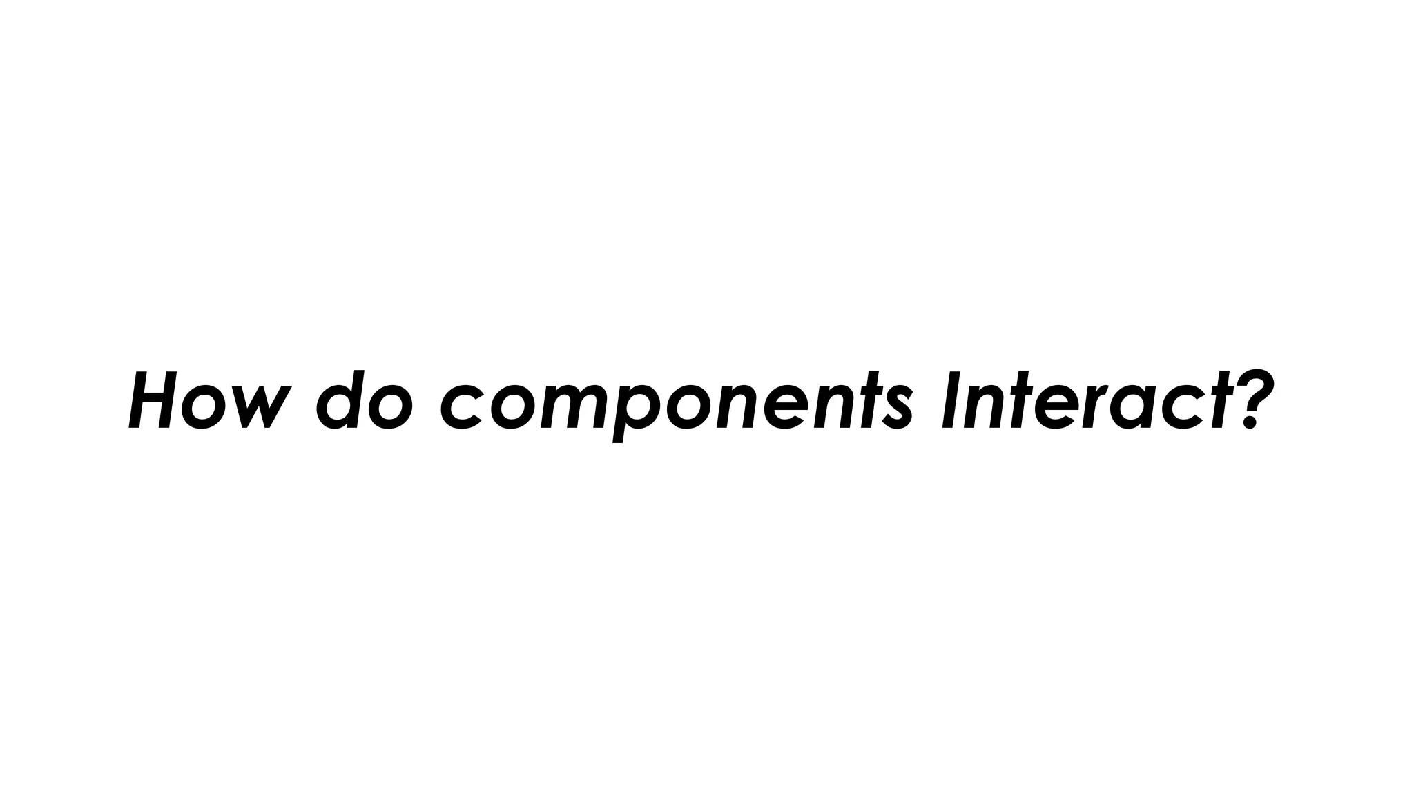 How do components Interact?
 