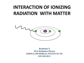 INTERACTION OF IONIZING RADIATION WITH MATTER | PPTX