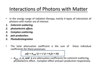 INTERACTION OF IONIZING RADIATION WITH MATTER | PPTX