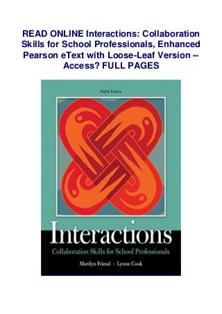 Interactions: Collaboration Skills for School Professionals, Enhanced ...