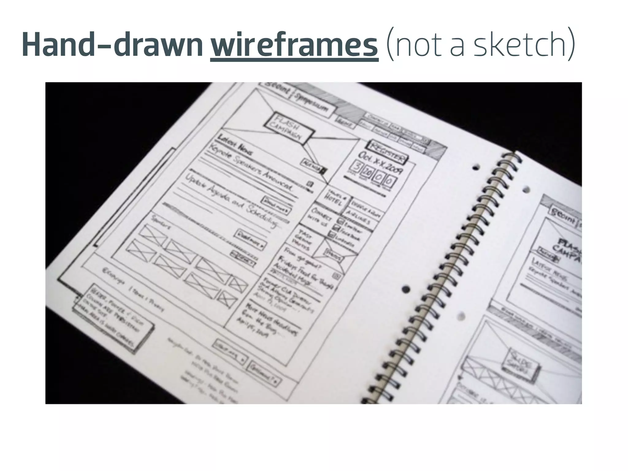 Hand-drawn wireframes (not a sketch)
 
