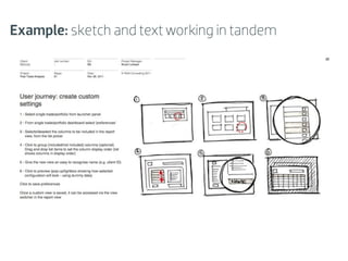 Example: sketch and text working in tandem
 