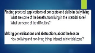 Interactions among Living and Non-Living Things in Intertidal grade 5 ...