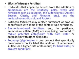 Interactions between herbicides and other agrochemicals