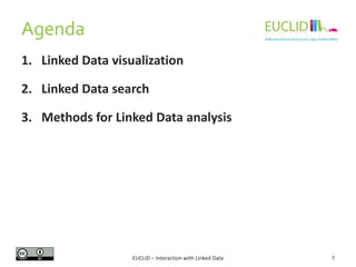 Agenda
1. Linked Data visualization
2. Linked Data search
3. Methods for Linked Data analysis
7EUCLID – Interaction with Linked Data
 
