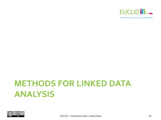 METHODS FOR LINKED DATA
ANALYSIS
EUCLID – Interaction with Linked Data 74
 