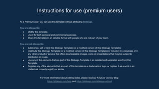 Instructions for use (premium users)
As a Premium user, you can use this template without attributing Slidesgo.
You are allowed to:
● Modify this template.
● Use it for both personal and commercial purposes.
● Share this template in an editable format with people who are not part of your team.
You are not allowed to:
● Sublicense, sell or rent this Slidesgo Template (or a modified version of this Slidesgo Template).
● Distribute this Slidesgo Template (or a modified version of this Slidesgo Template) or include it in a database or in
any other product or service that offers downloadable images, icons or presentations that may be subject to
distribution or resale.
● Use any of the elements that are part of this Slidesgo Template in an isolated and separated way from this
Template.
● Register any of the elements that are part of this template as a trademark or logo, or register it as a work in an
intellectual property registry or similar.
For more information about editing slides, please read our FAQs or visit our blog:
https://slidesgo.com/faqs and https://slidesgo.com/slidesgo-school
 