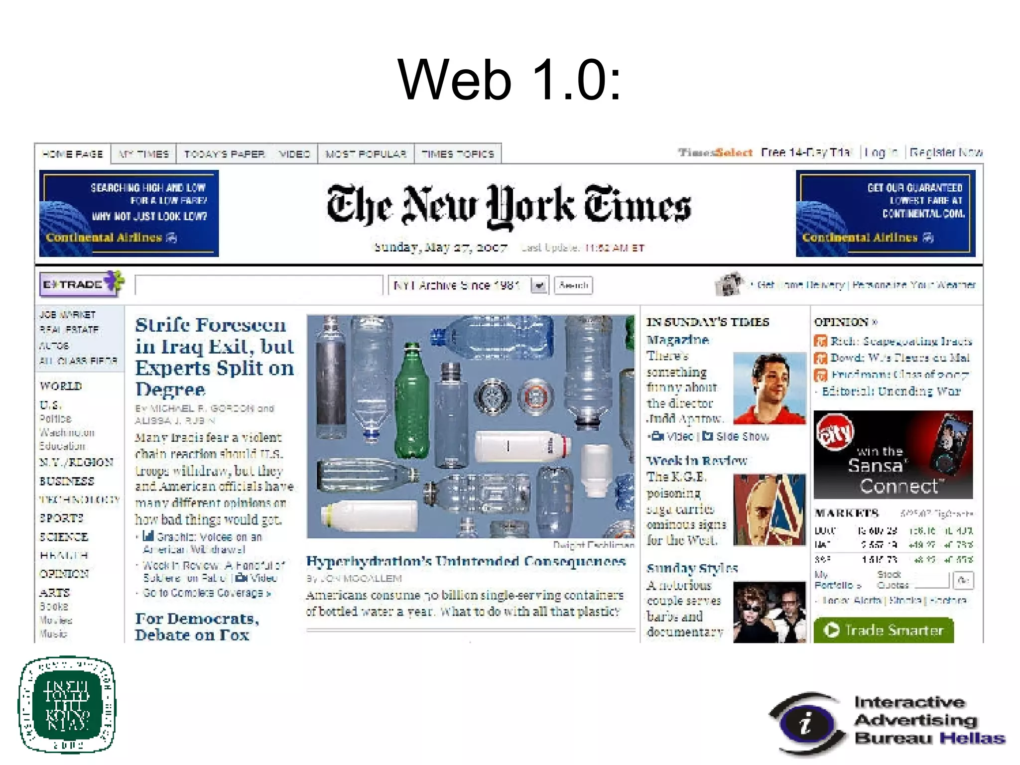 Web 1.0: 