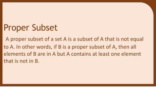 What is a set and what are the kinds of sets? | PPTX