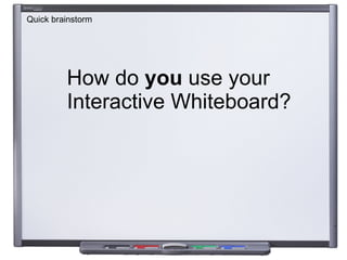 How do  you  use your  Interactive Whiteboard? Quick brainstorm 