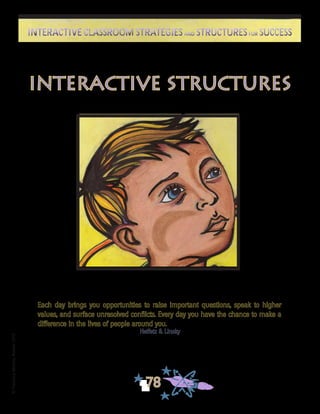 ©FranciscaSánchez,Revised2010
Interactive Classroom Strategies and Structures for SuccessInteractive Classroom Strategies and Structures for Success
78
interactive structures
Each day brings you opportunities to raise important questions, speak to higher
values, and surface unresolved conflicts. Every day you have the chance to make a
difference in the lives of people around you.
Heifetz & Linsky
 