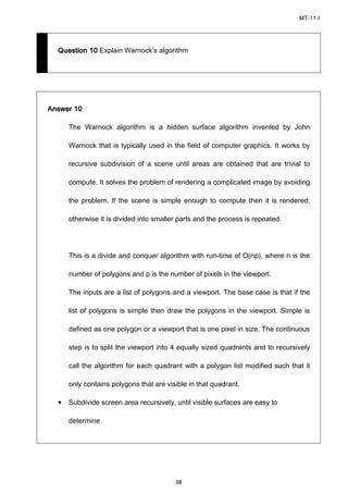 M.Tech : Interactive Computer Graphics Assignment I | PDF