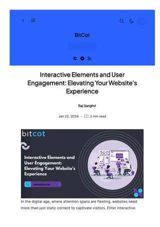 Interactive Elements and User Engagement Elevating Your Website's ...