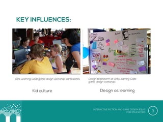 STAKEHOLDER DESIGN IN PRACTICE
Design as user research
Rationale:
•  Users relax and feel ownership over the environment if they can
make a material contribution
•  Users design decisions give insight into emotional experiences of
a product and their expectations
•  Reality of making the ‘dream’ product helps users see the
dilemmas designers face, so feedback can be more pragmatic*
*sometimes

3

 