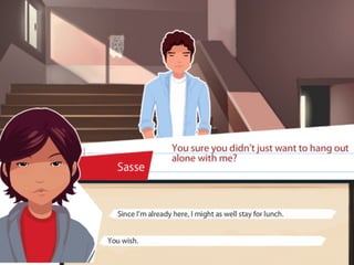 USER TESTING APPROACHES
Paper test before you build!
•  Make & test a minimum viable
product in paper
•  Include instructions as required.
No ‘help’ from researchers
•  Users can make notes on the
prototype of where they were
confused or what they would
change
•  New paper copy for each user.
Collate notes on prototypes for
discussion later

Paper prototype of financial literacy game
‘Gimme Some Credit’ ready to play.

6

 