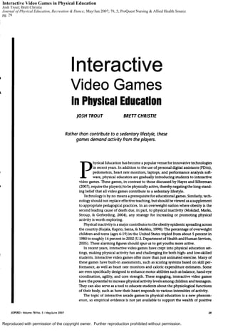 Interactive games encouraging activity | PDF