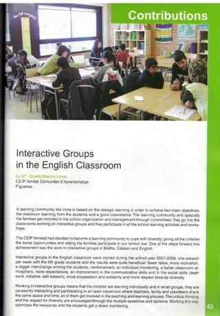 Interactive groups in the English Classroom