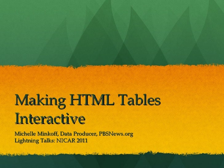 Making HTML Tables Interactive