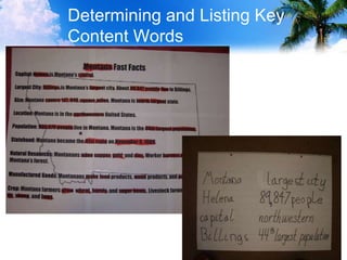 Determining and Listing Key
Content Words
 