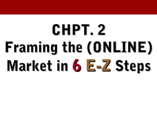 CHPT. 2CHPT. 2
Framing the (ONLINE)Framing the (ONLINE)
Market inMarket in 66 E-ZE-Z StepsSteps
 