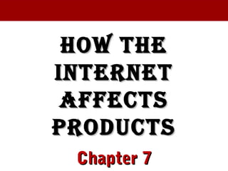 How tHeHow tHe
InternetInternet
AffectsAffects
ProductsProducts
Chapter 7Chapter 7
 