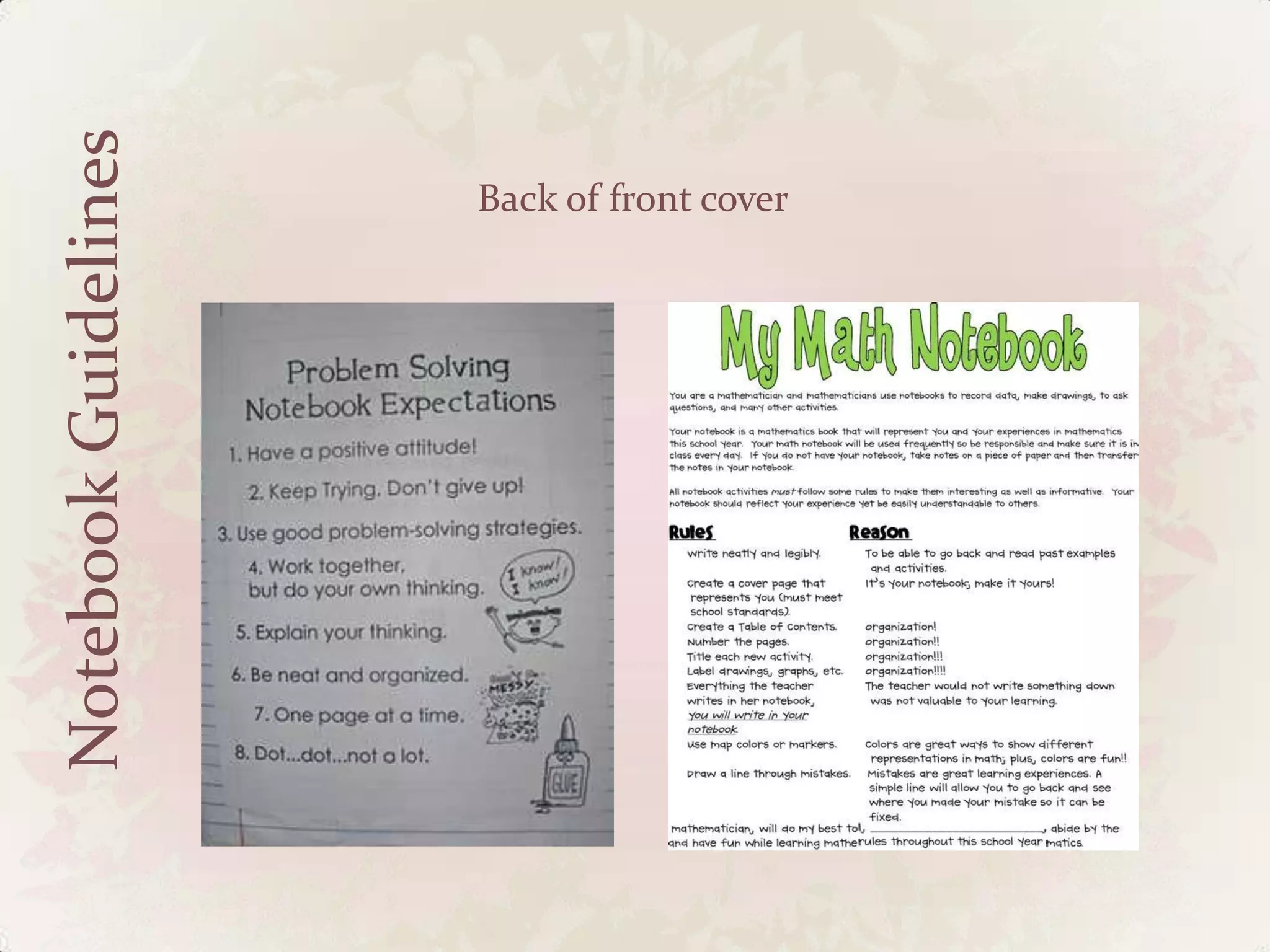 NotebookGuidelines
Back of front cover