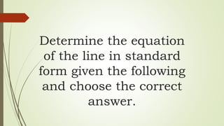 Graphs of Linear Equations in Two Variables