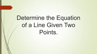 Graphs of Linear Equations in Two Variables