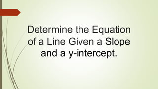 Graphs of Linear Equations in Two Variables