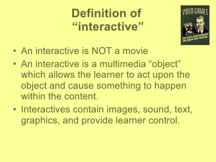 Interactives in e learning