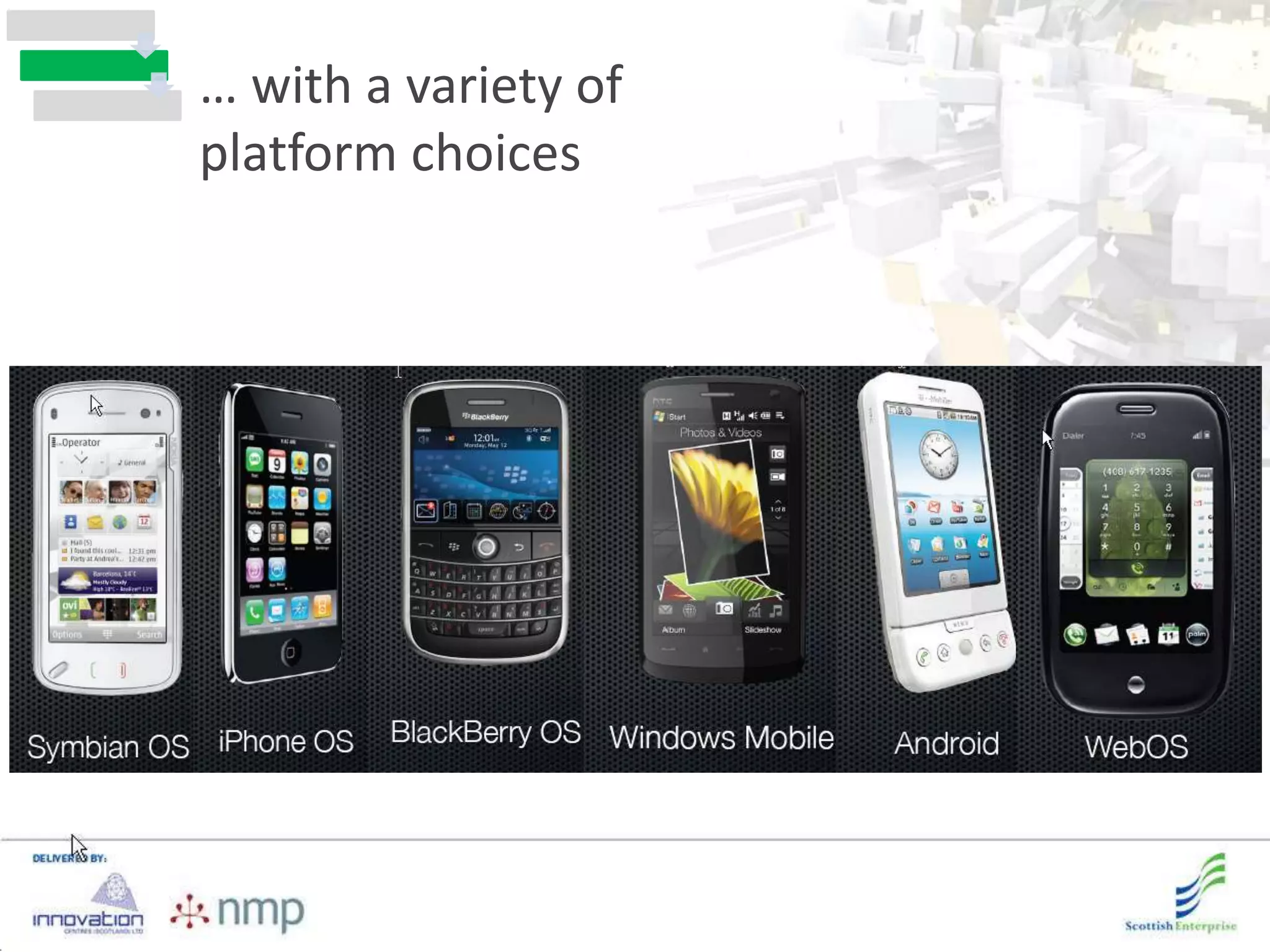… with a variety of
platform choices
 