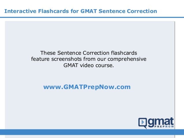Interactive Sentence Correction Flashcards By Gmat Prep Now