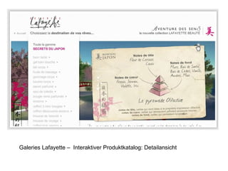 Galeries Lafayette –  Interaktiver Produktkatalog: Detailansicht 