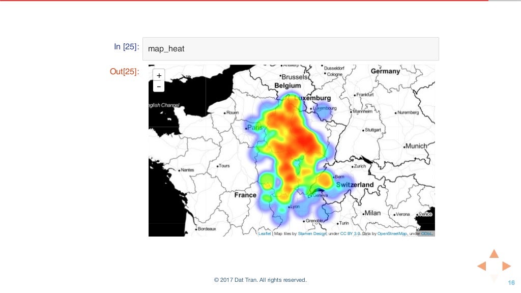 In [25]: map_heat
Out[25]: +
-
Leaflet | Map tiles by Stamen Design, under CC BY 3.0. Data by OpenStreetMap, under ODbL.
© 2017 Dat Tran. All rights reserved.
 