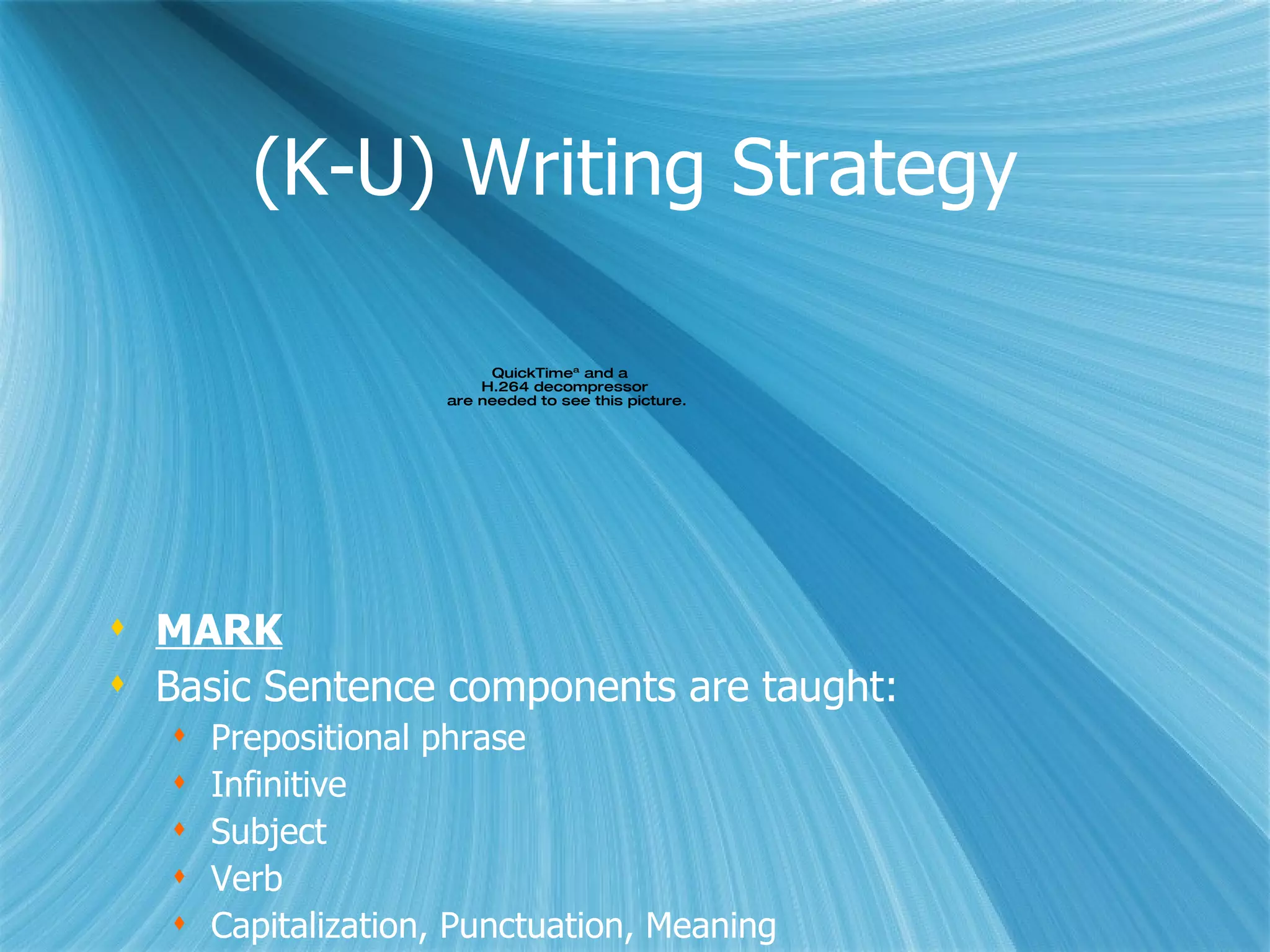 Manipulating Language Select target sentence structures from authentic text. Break the sentence into chunks. Rearrange the sentence chunks to construct new sentence. Use graphic organizer  Benefits:   develops sentence maturity & variety improves understanding of sentence structure expands vocabulary, using context as a resource chunking & phrasing for improved comprehension generates discussion for comprehension   