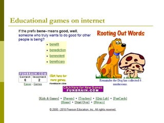 Educational games on internet 