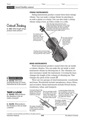 How Do String Instruments Create Sound Interactive Textbook Ch. 21 The Nature of Sound | PDF