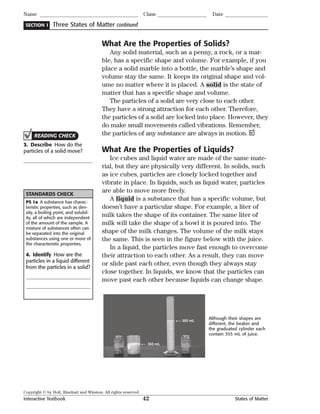 Interactive textbook ch. 2 & 3 the properties & states of matter | PDF