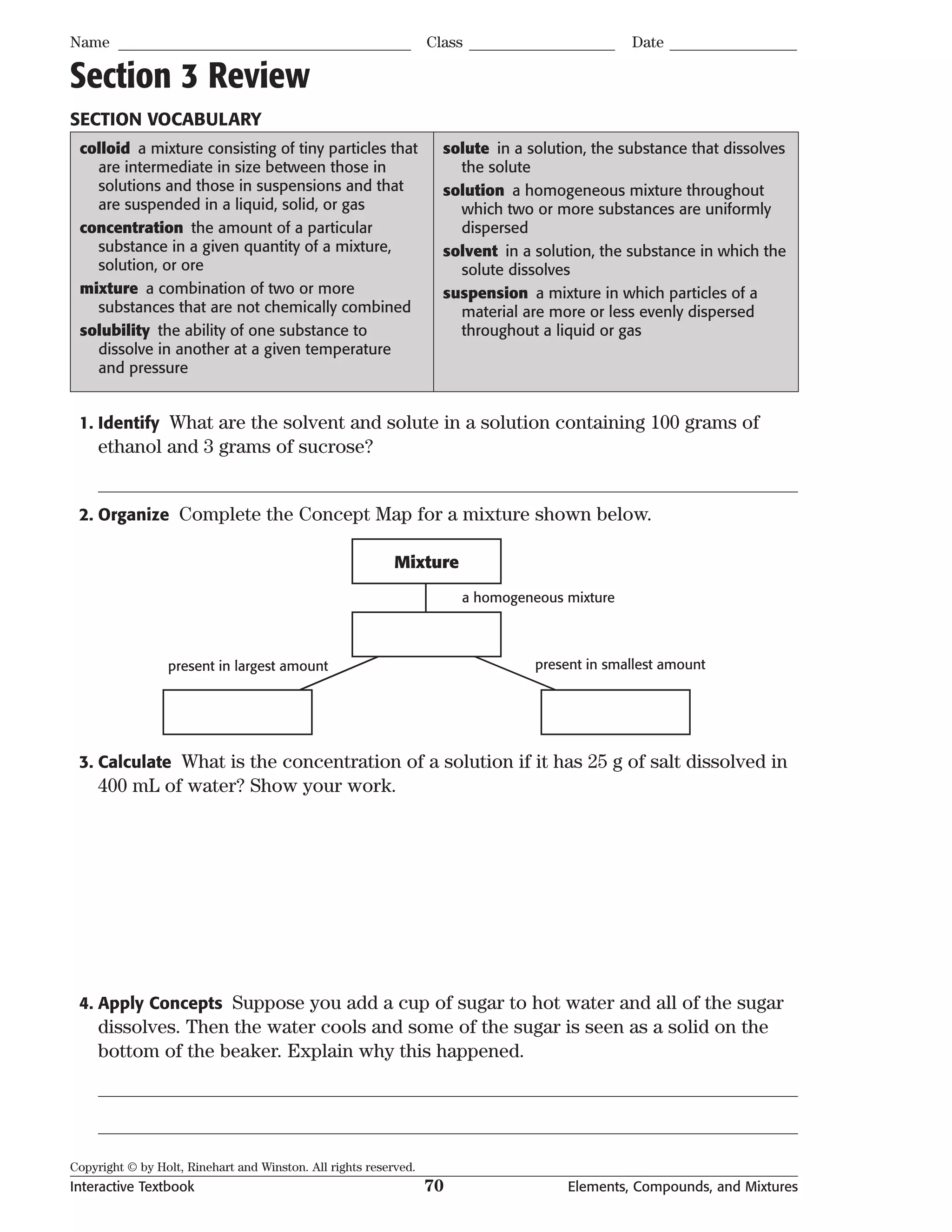 Interactive textbook ch. 4 elements, compounds & mixtures | PDF